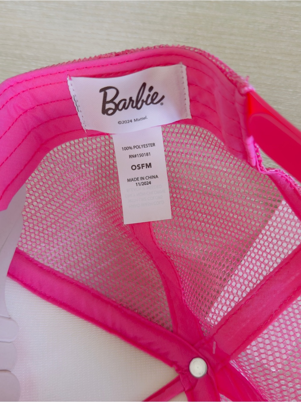 Girls' Barbie California Trucker Hat Pink Adjustable Snapback One Size NWT - Picture 3 of 5